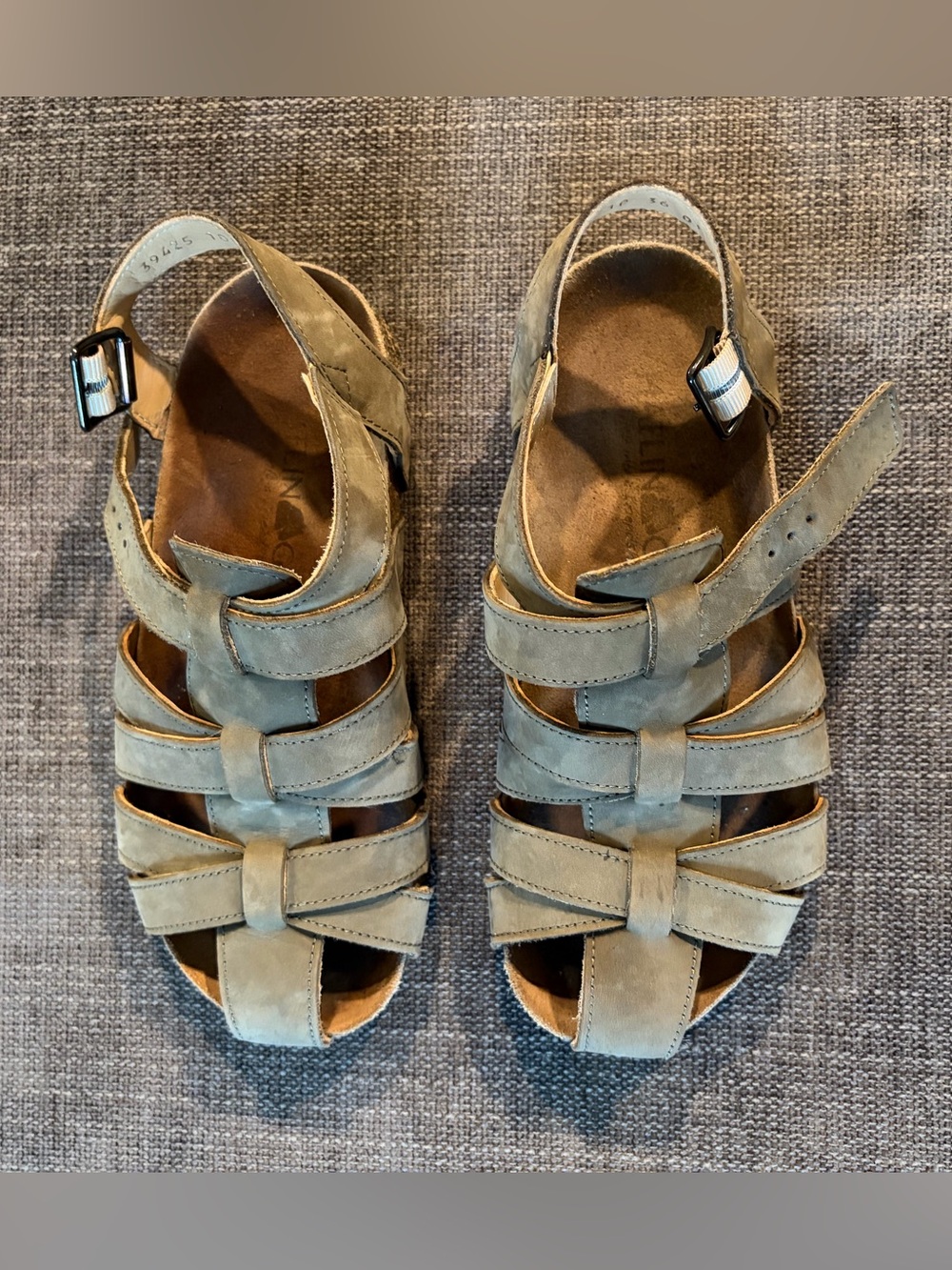 Women's Hafflinger Strappy Leather Sandals - Green